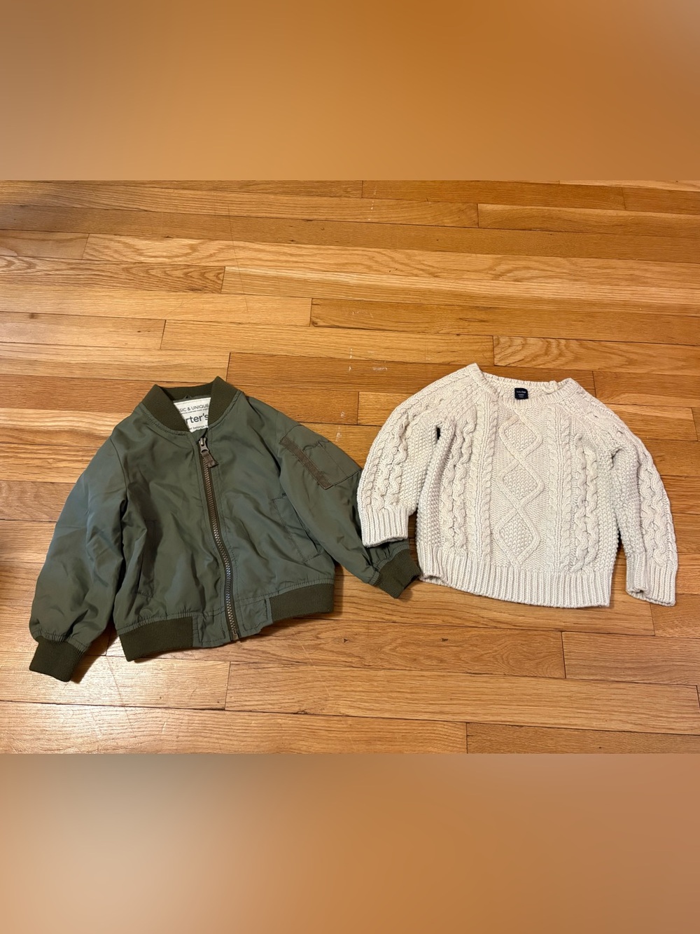 Lot of 2 Boy 2T Bomber Jacket and Sweater